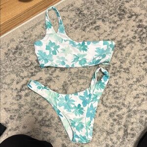 Floral One-Shoulder Bikini Set